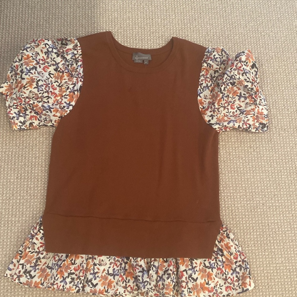 Anthropologie vest with sewn in shirt
